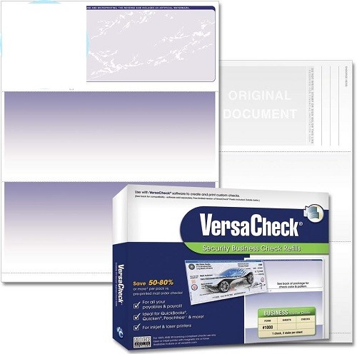 Secure Checks - 500 Blank Business Voucher Checks, Blue Prestige, 500 Sheets-image