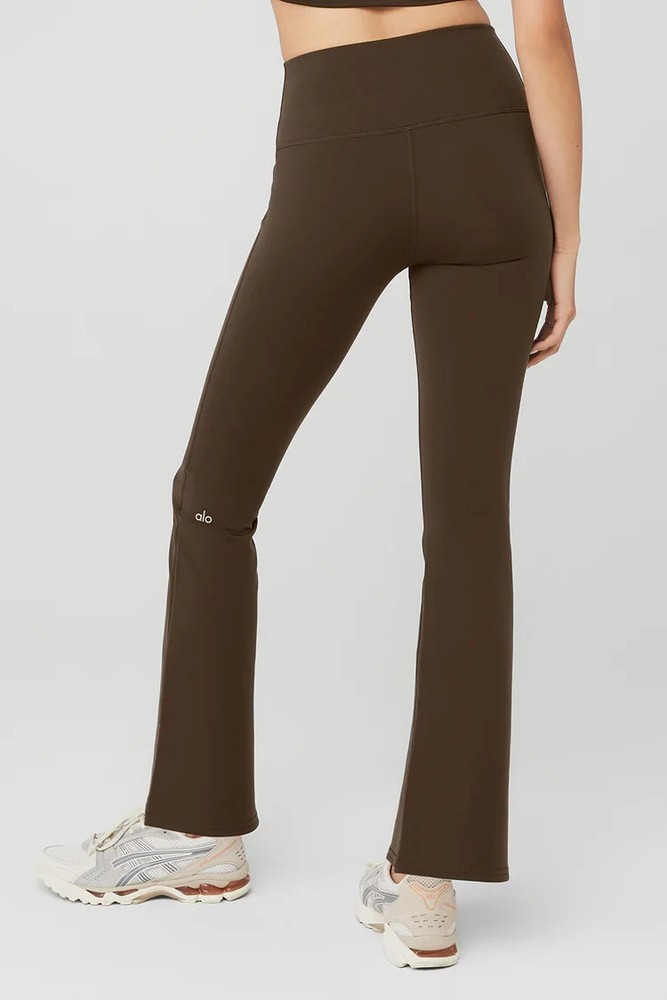 Alo Yoga Airbrush High-Waist Bootcut Leggings Espresso Brown Size Small