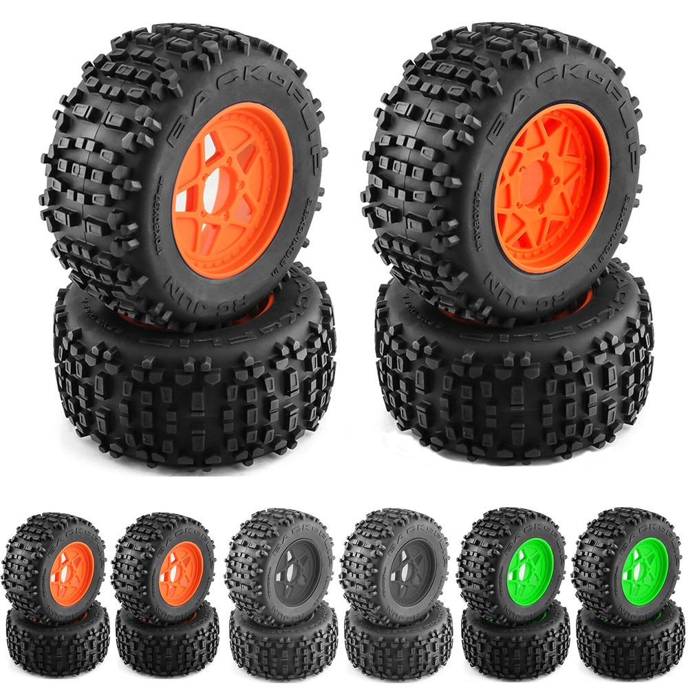 4Pcs/Set Rubber Tire With 12mm 14mm 17mm Hex For 1/8 Traxxas Arrma Tamiya Sledge