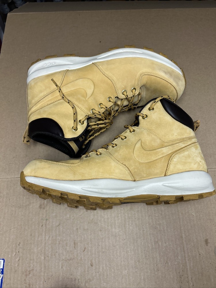Nike Manoa Leather Boots Water Resistant Wheat Tan ACG 454350-700 Mens Size 14