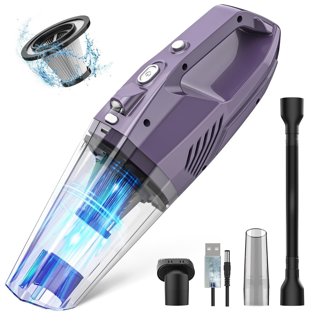Handheld Vacuum Cordless,Car Hand Vacuum Cordless Rechargeable with Multi Acc...