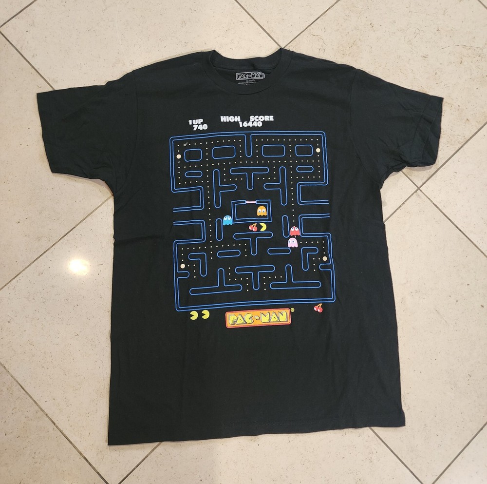Pacman Retro Video Game Adult Mens T-Shirt Size Large