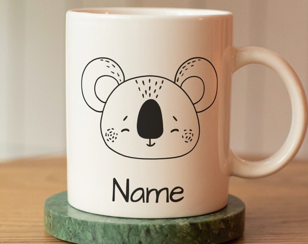 Personalized Koala Mug With Name Custom Name Mug Koala Children's Cup Gift For