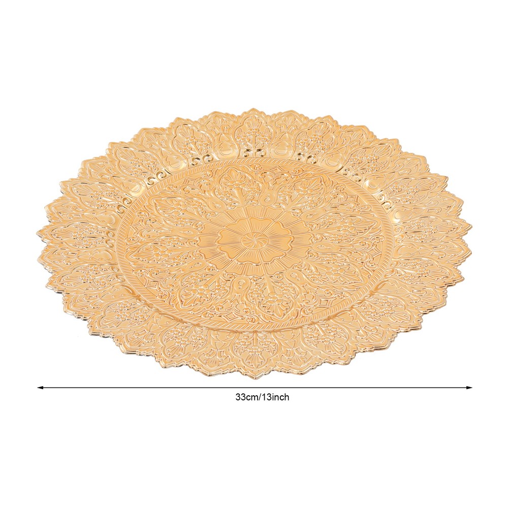 13in 50pcs Antique Charger Plates For Wedding Party Table Decoration For Banquet