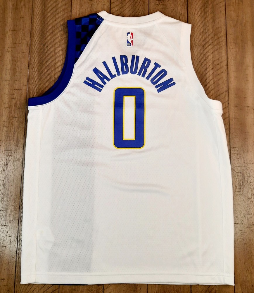 Nike Tyrese Haliburton Indiana Pacers #0 Youth City Edition Jersey-Size L 14/16