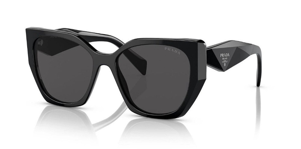 Prada PR 19ZS 55mm Black Plastic Butterfly Sunglasses with Stylish Design