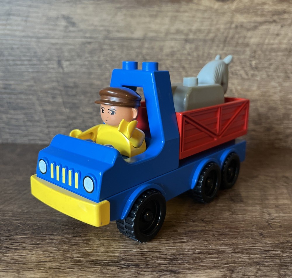 Vintage Lego Duplo Horse Transport Truck 2628 with Horse Driver Fast Shipping