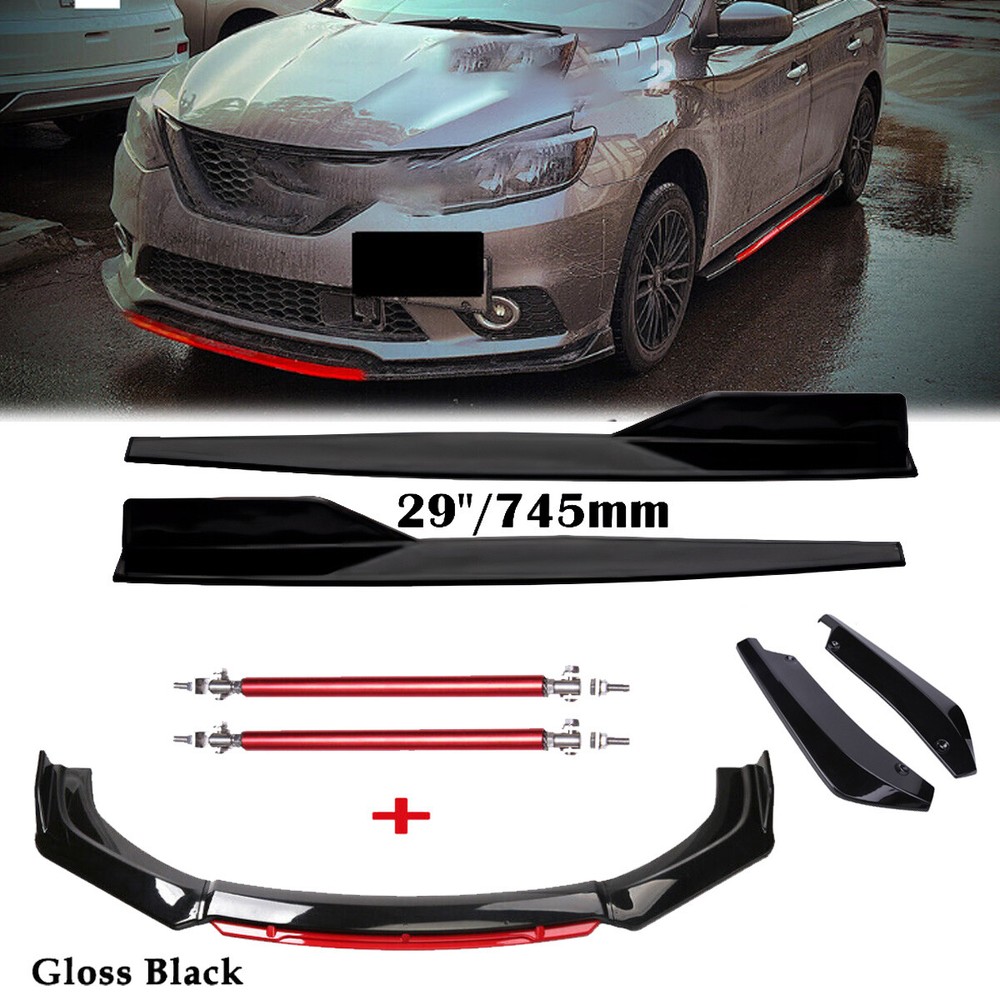 Front Bumper Lip Spoiler Splitter Rear Lip Side Skirt For Infiniti Q70 Q70L