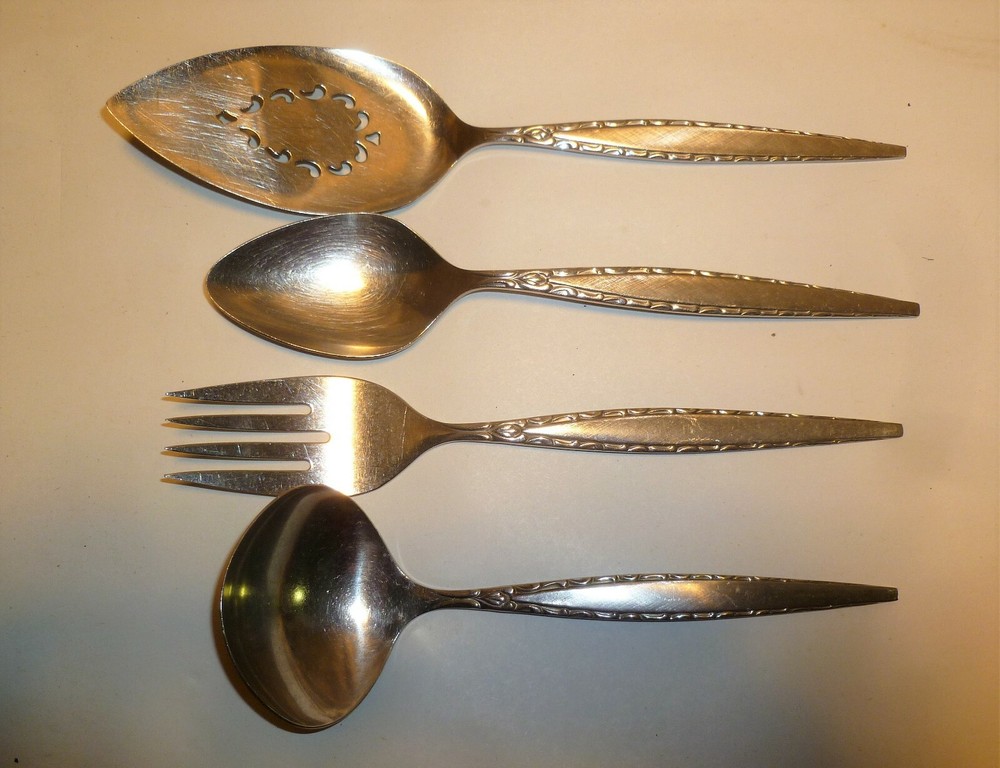 4pc Community Stainless Steel VENETIA Serving Pieces - Ladle Spoon Fork