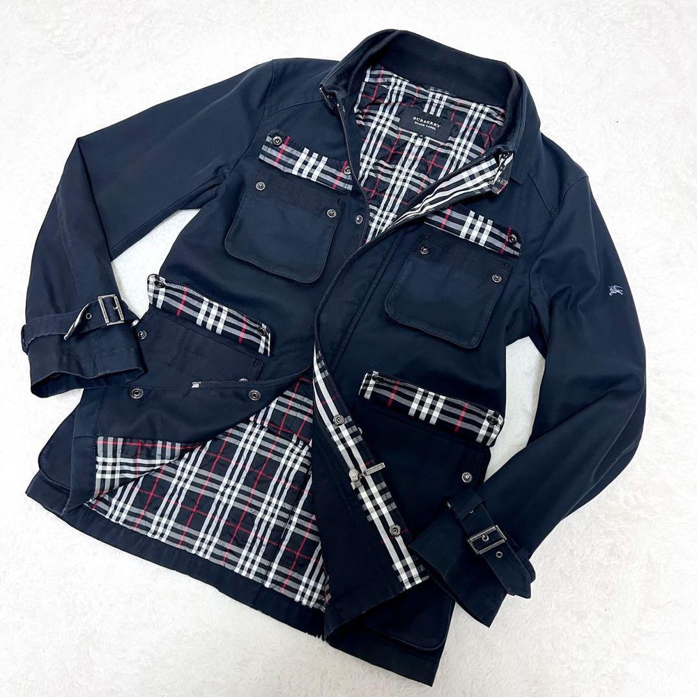 Burberry Black Label Military Jacket in Nova check black size M F/S from Japan