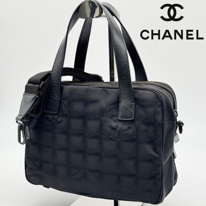 Chanel Travel Line Two-Way Shoulder Bag in Black