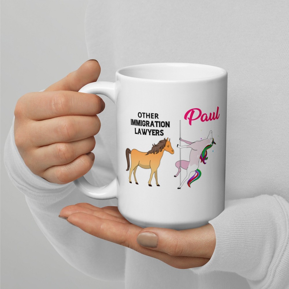 Customizable Unicorn Coffee Mug Gift for Immigration Lawyers  