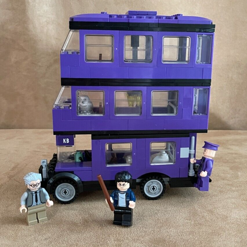 Lego Harry Potter The Knight Bus 4866 with Ernie Prang Minifigures in Purple