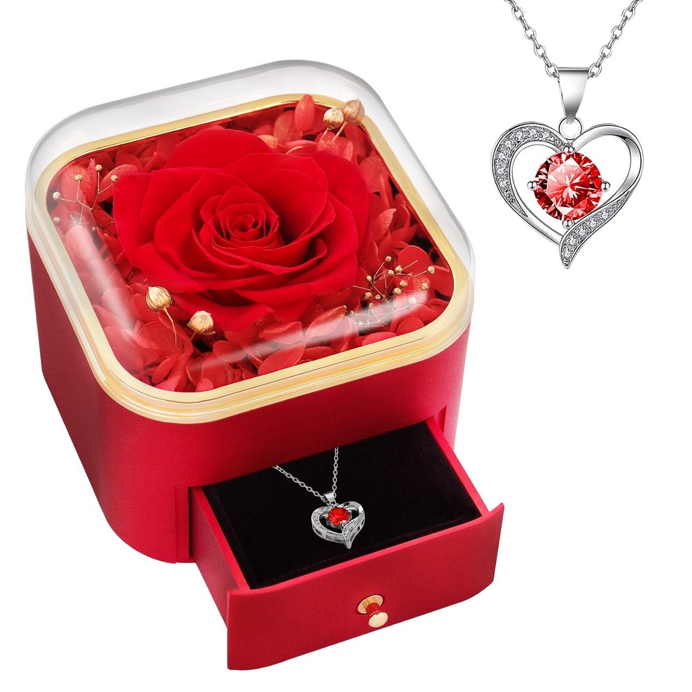 Valentines Day Gifts for Her Women Birthday Gifts Preserved Real Rose with Ne...