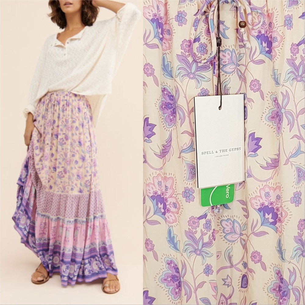 SPELL & THE GYPSY Womens Size S or 8 Lavender Portobello Road Maxi Skirt NEW