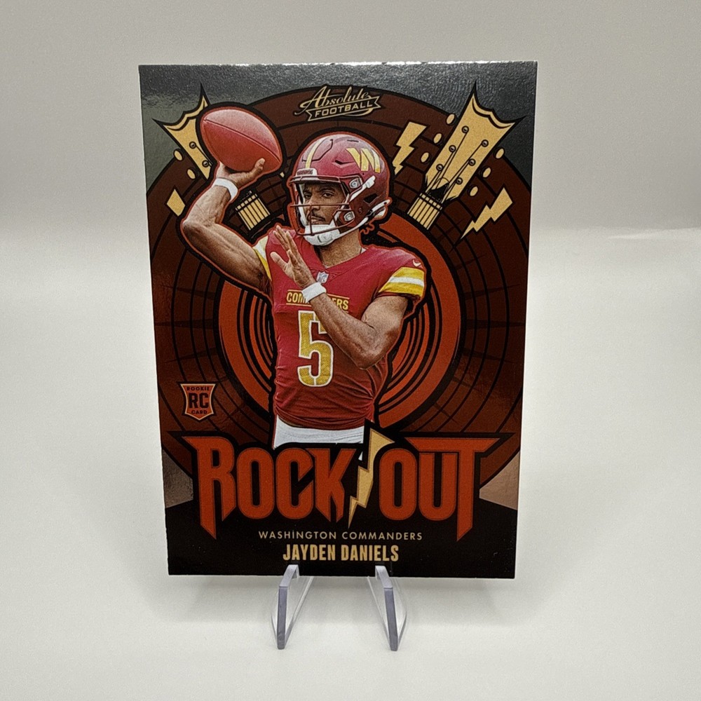 JAYDEN DANIELS 2024 ABSOLUTE ROCK OUT ROOKIE COMMANDERS RC Q5439