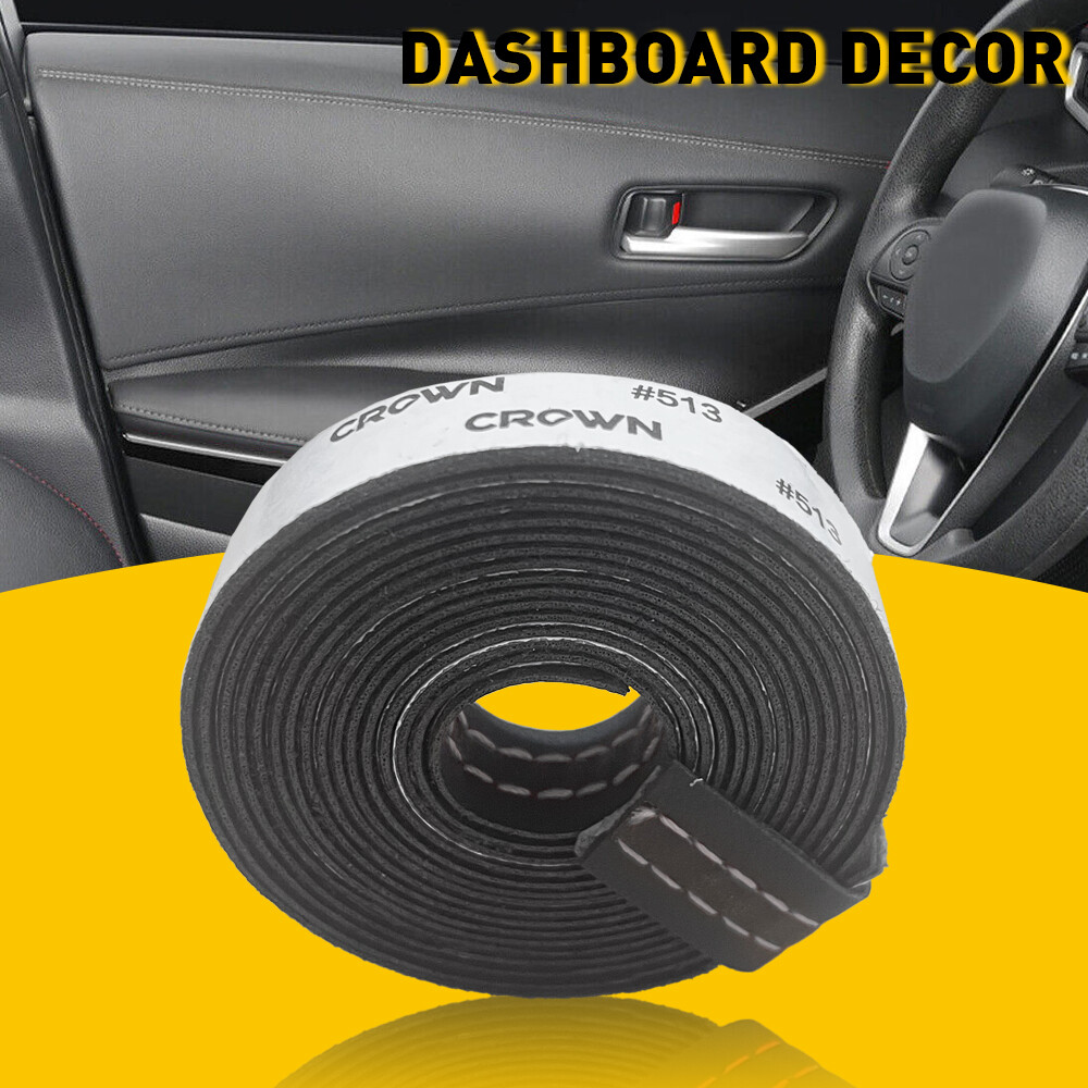 PU Leather Car Decor Dashboard Strip Sticker Moulding Line Trim Accessories