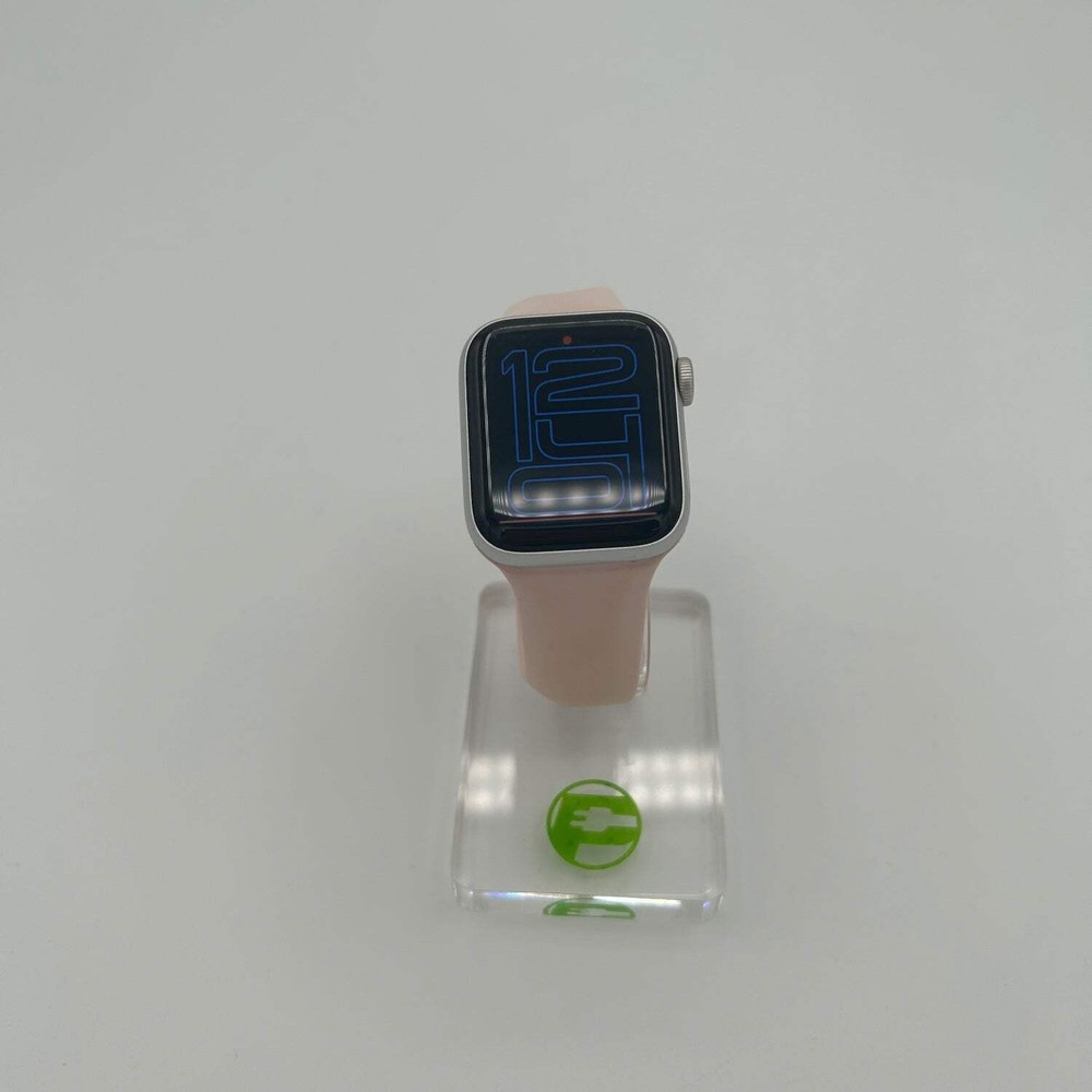 GPS Only Apple Watch SE 2nd Gen 40MM Silver Aluminum Pink Sport Band MNL93LL/A