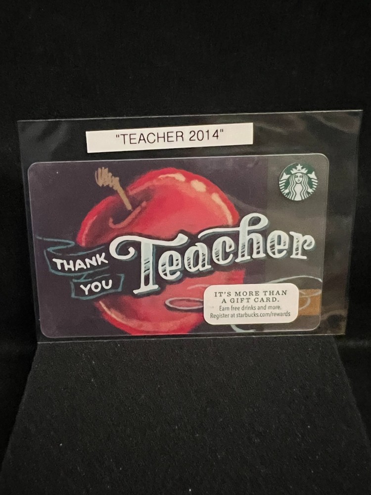 Starbucks Gift Card - 2014 Thank You Teacher Apple - New/Unused-image