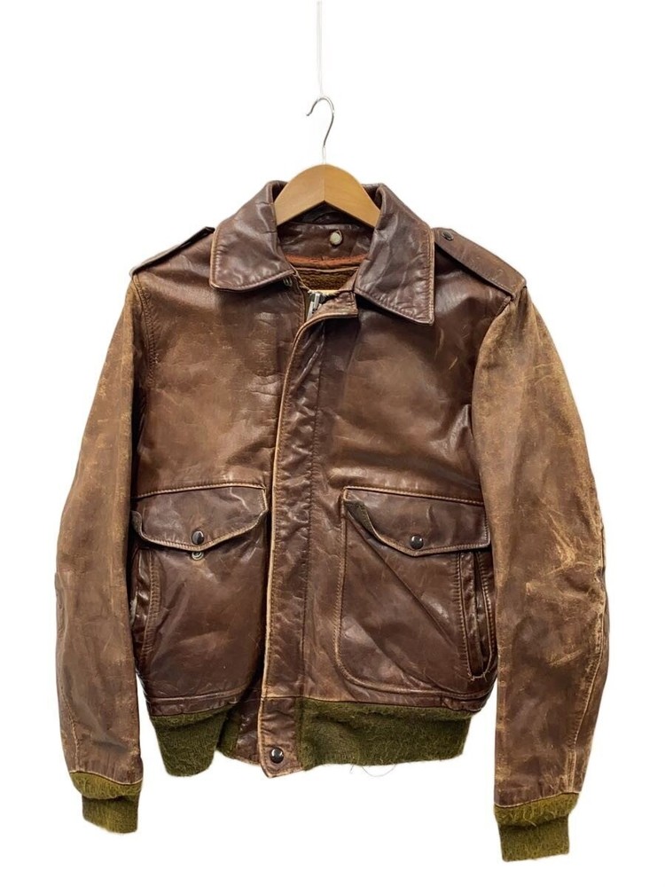 Schott Flight Jacket/38/Leather/Brw/Collar Boa Missing// 7712