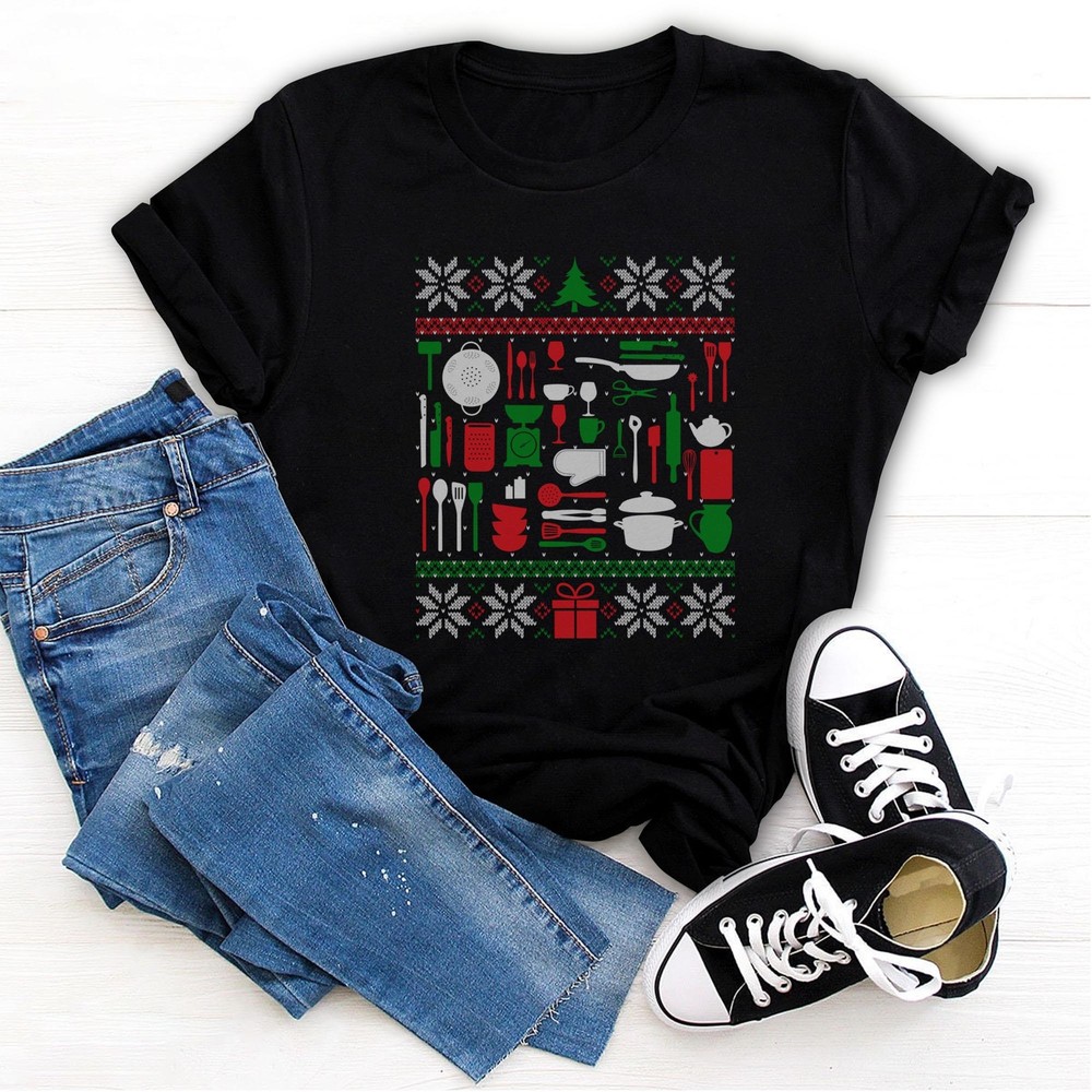 Cooking Baking Cook Chef Matching Ugly Christmas Culinary T-Shirt
