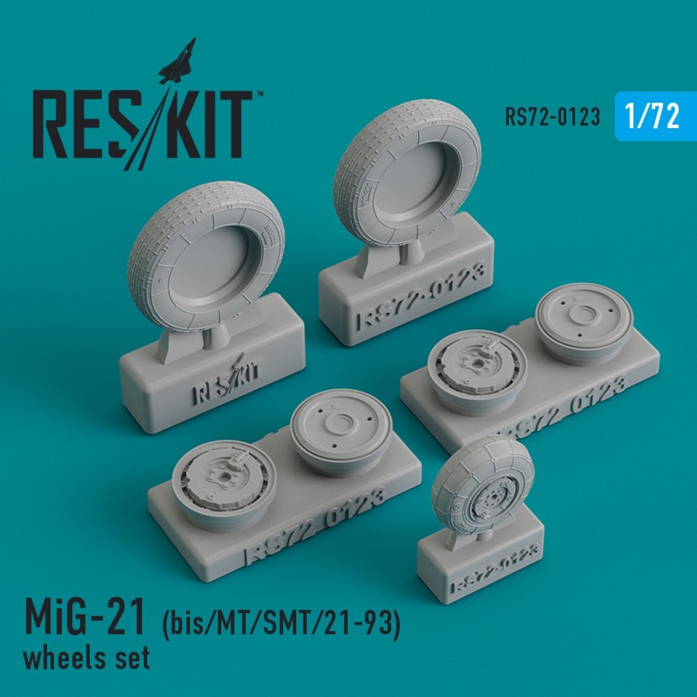 ResKit RS72-0123 Scale 1:72 MiG-21 bis MT SMT 21-93 Resin Wheel Upgrade Aviation