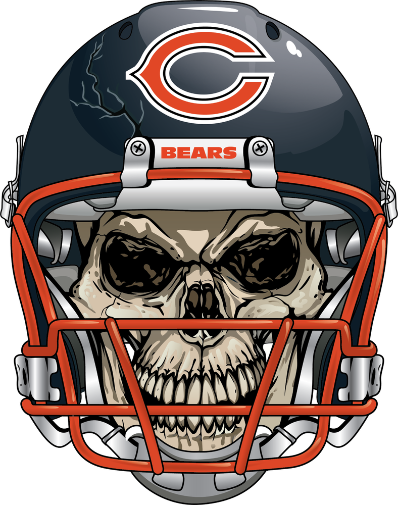 Chicago Bears Skull Helmet Vinyl Decal / Sticker 10 sizes!! Tracking!!