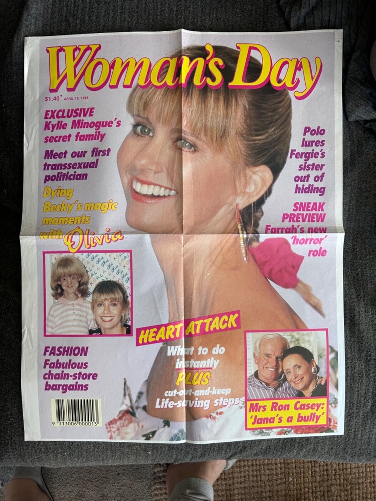 Olivia Newton-John newsagent magazine display poster 57cm x 45cm