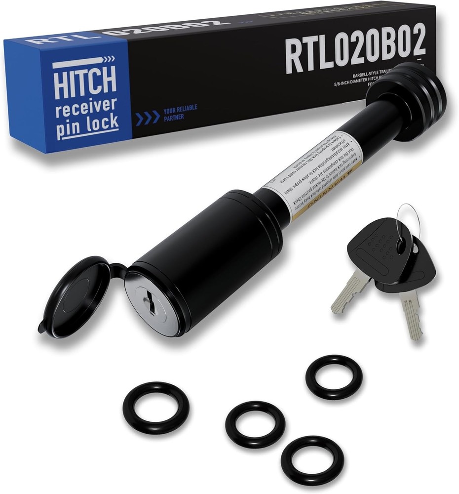 Trailer Hitch Receiver Lock Pin for 2 Inch Receiver with 5/8 Inch Diameter Hitch