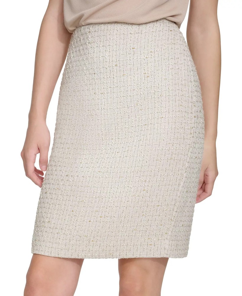 Calvin Klein Women's Petite Skirt 8P Tonal Tweed Pencil