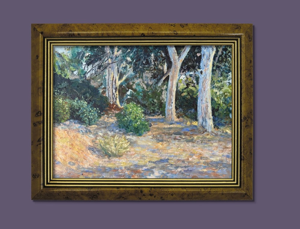 Original 12x16 Painting Landscape Scene Impressionist Trees Oil on Canvas Signed