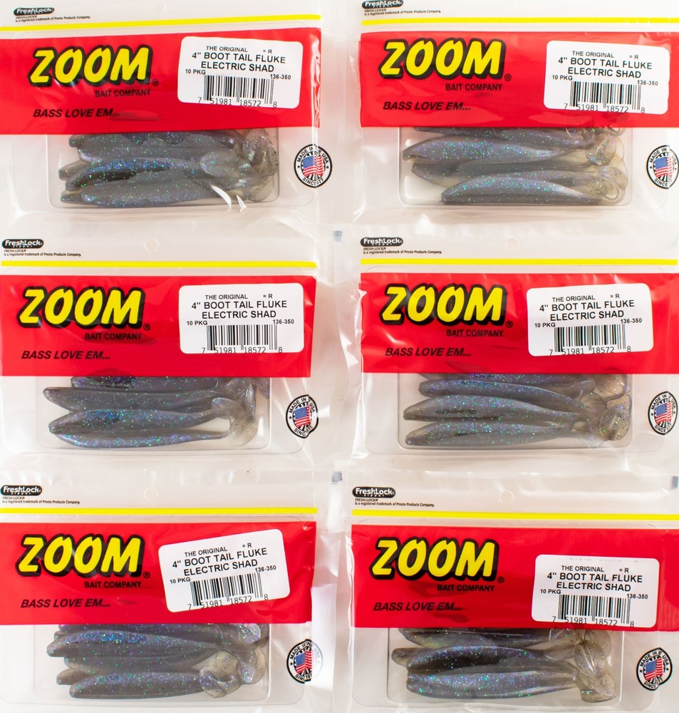 (LOT OF 6) ZOOM BOOT TAIL FLUKE 4
