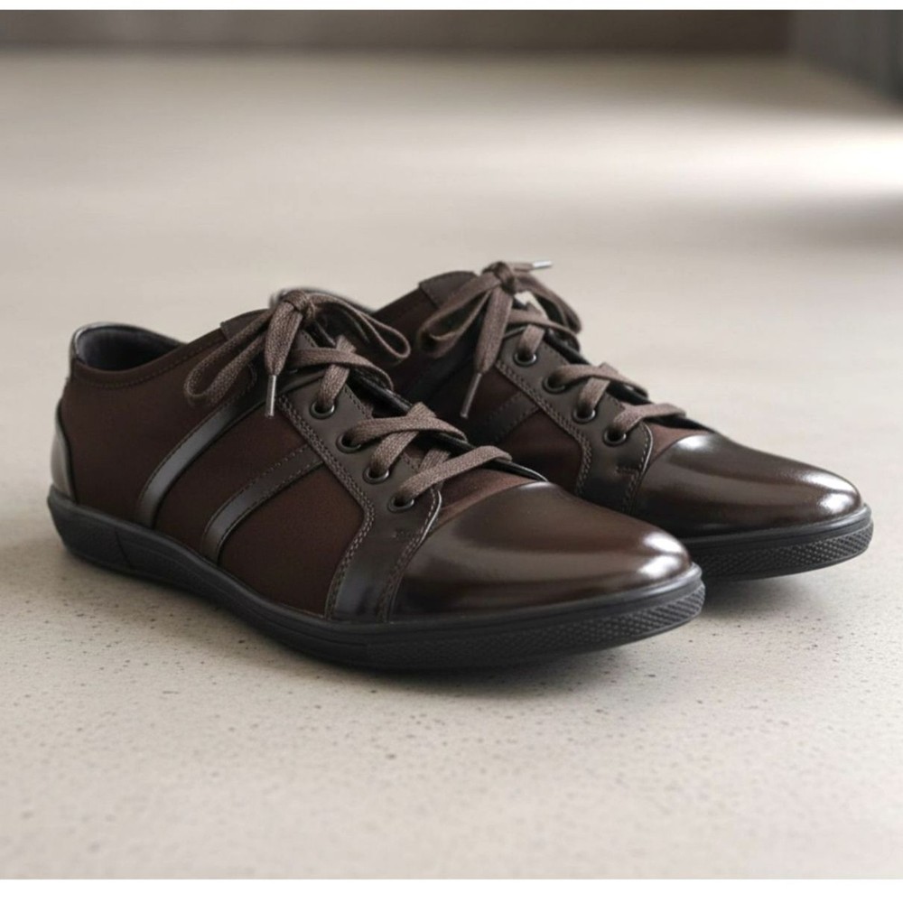Kenneth Cole New York Men's Leather Brown Sneaker Dress Shoe Size 9