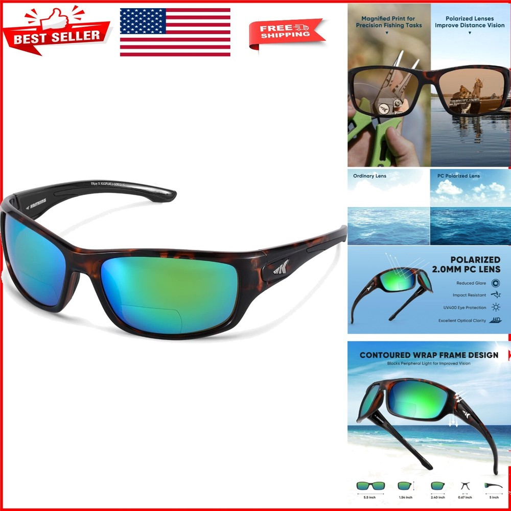 Ellijay Gloss Demi Frame Bifocal Polarized Sunglasses for Active Lifestyles