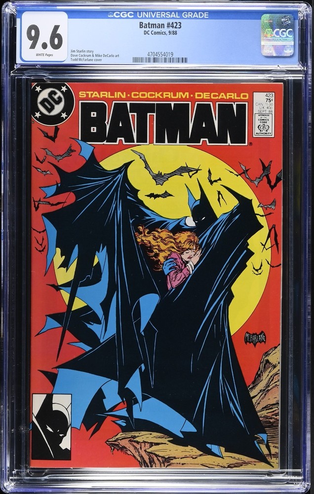 Batman #423 CGC 9.6 Iconic Batman Cover Todd McFarlane 1988 Mavel