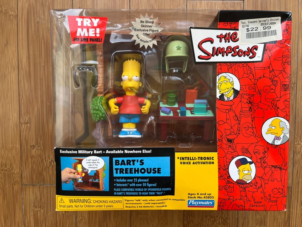 WOS PLAYMATES INTERACTIVE THE SIMPSONS ENVIRONMENT BART'S TREEHOUSE FIGURE SET