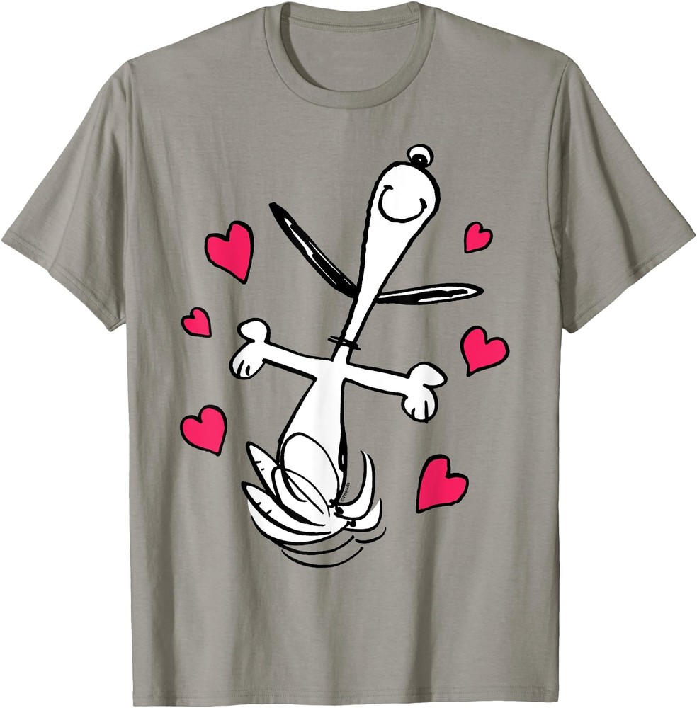 Peanuts   Snoopy Dancing Hearts T Shirt Men
