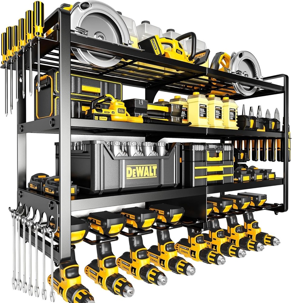Heavy-Duty 400lb Industrial Power Tool Holder with Detachable Wall Rack