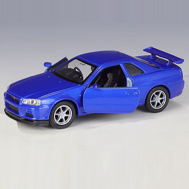 1:36 Scale Nissan Skyline GT-R R34 Diecast Model Toy Car for Boys Kids Gift  