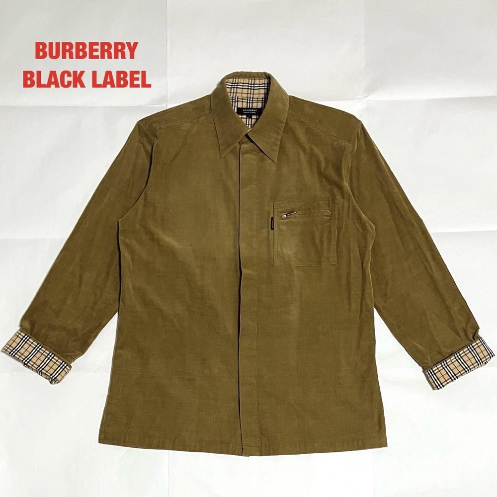 Burberry Black Label Corduroy shirt Nova check pattern F/S from Japan