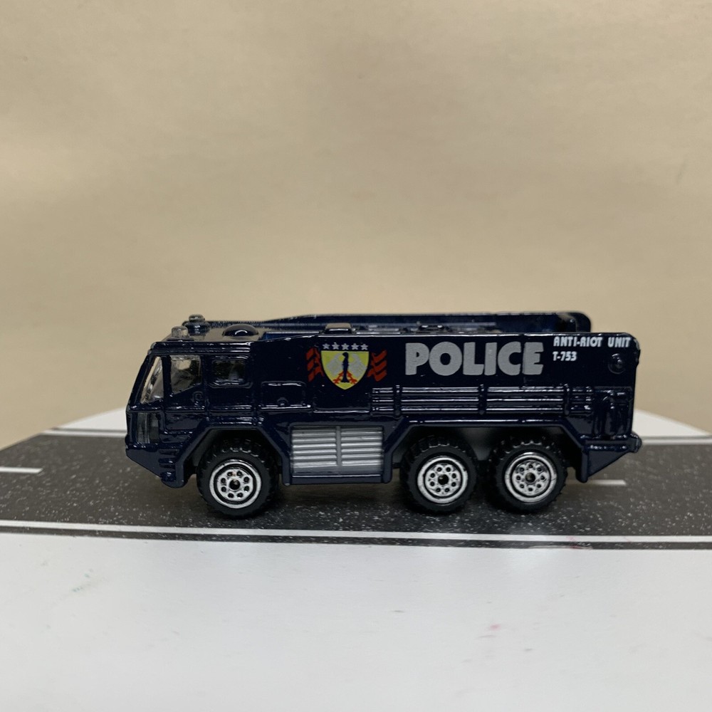 Unbranded Diecast Police Anti-Riot Unit Vehicle Dark Blue/Black w/6 Wheels