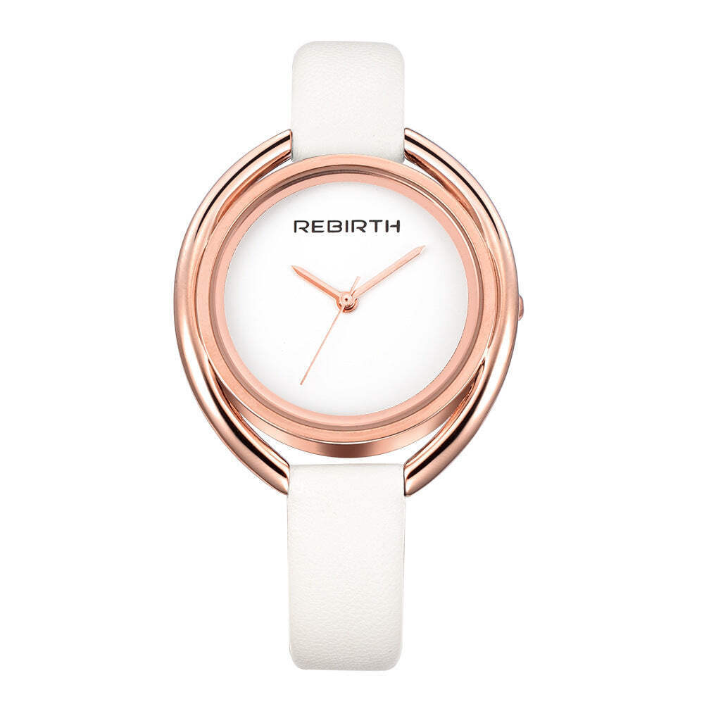 New Creative Double Shell Quartz Ladies Water Belt Watch with Multiple Color Opt