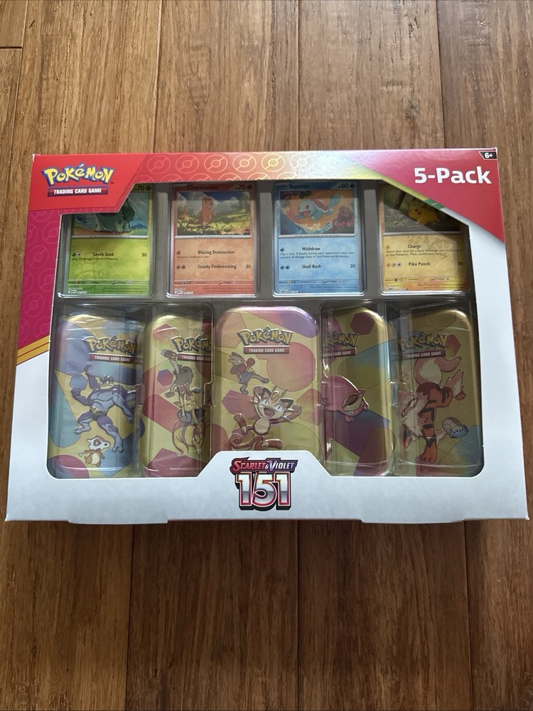 Pokemon Scarlet Violet 151 Mini Tins 5 Pack Sealed Costco Bundle with Photos