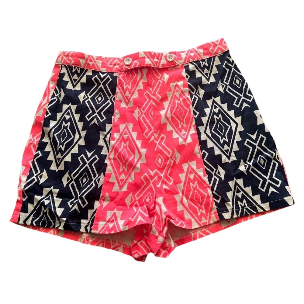 Flying Tomato Shorts Women S Neon Aztec Vintage Inspired Contemporary Colorblock