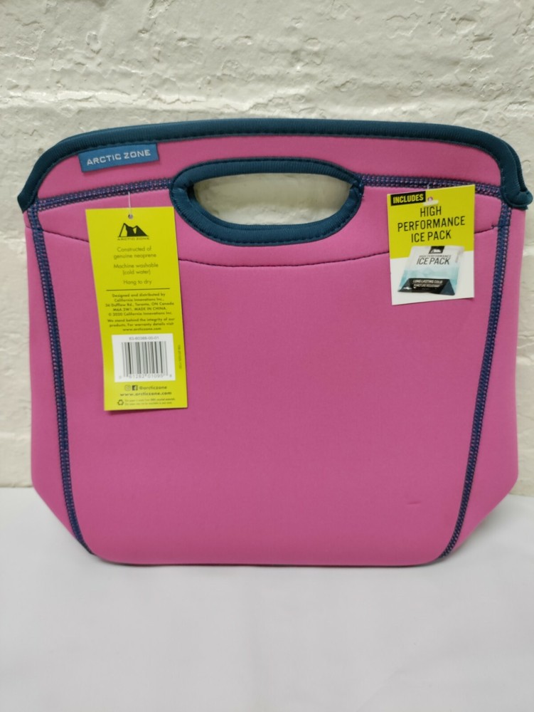 Arctic Zone Pink Insulated High Performance Ice Pack Neoprene Lunch Tote Bag OS
