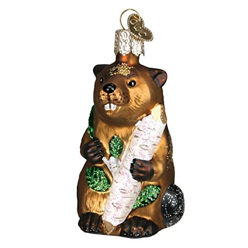 Old World Christmas Eager Beaver Glass Ornament 12194 Decoration New FREE BOX