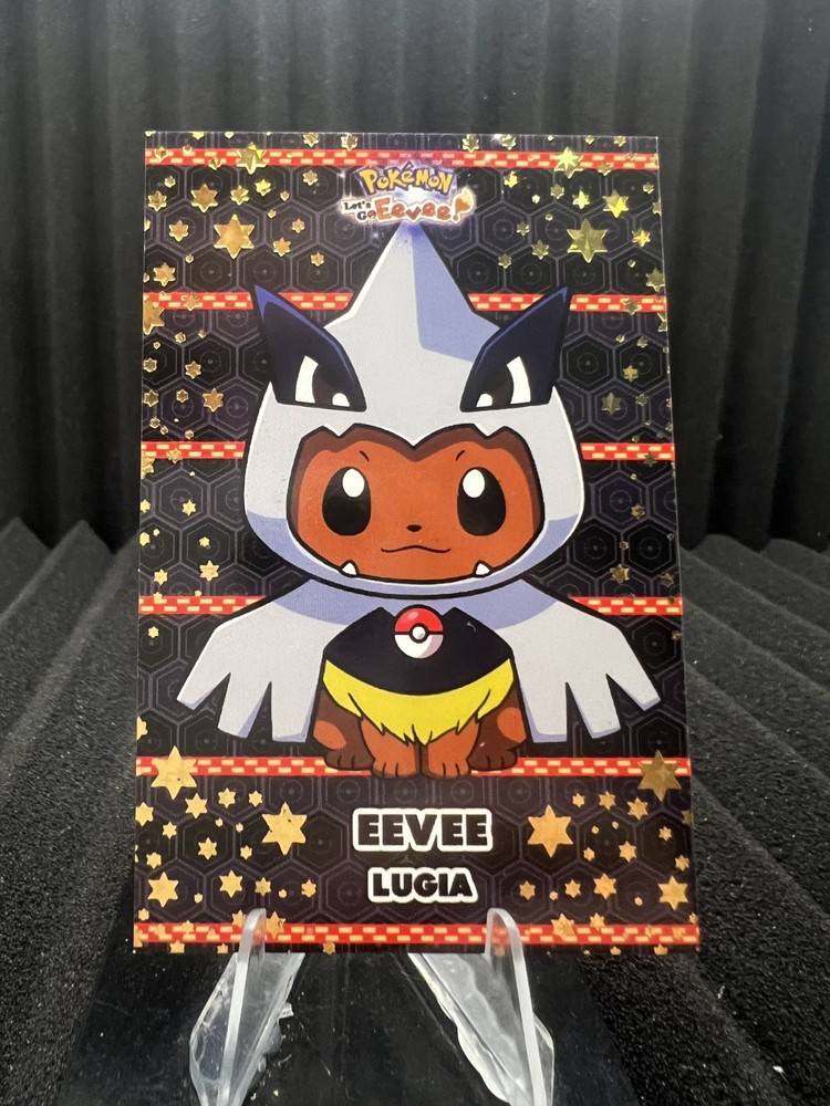 Eevee Lugia Poncho - Gold Box Hit Holo - Let's Go Eevee Database - Pokemon Card