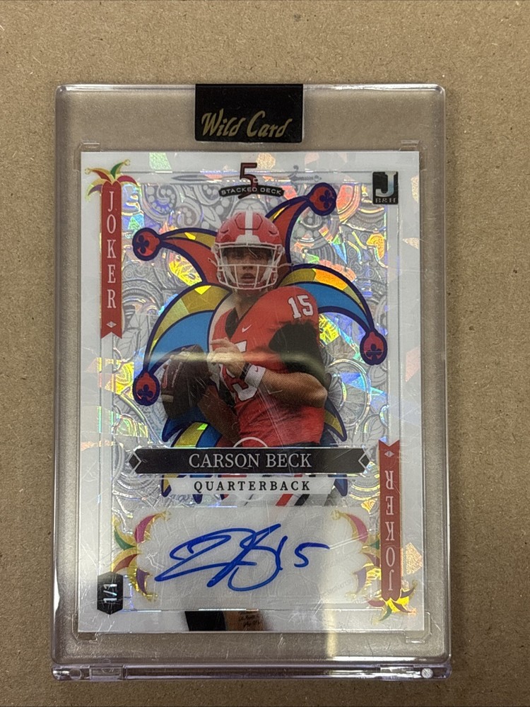 Carson Beck 2024 Wild Card Georgia Bulldogs White Joker Auto 1/1