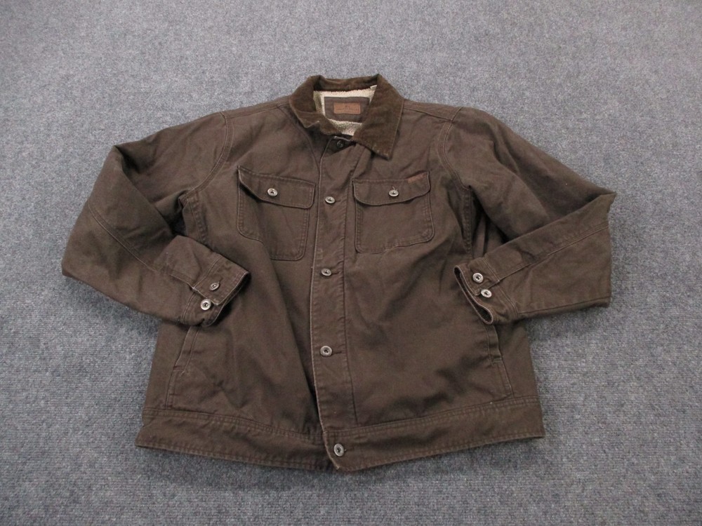 Woolrich Jacket Men L Brown Sherpa Lined Corduroy Collar Barn Coat Work Outdoors