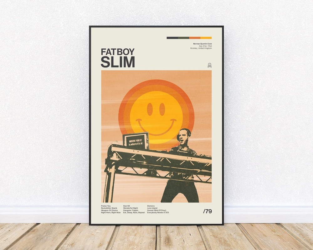 Fatboy Slim Retro Mid-Century Modern Music Poster No Frame Included